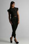 Buy_Deepika Arora_Black Paper Bag High-waist Organza Pant_at_Aza_Fashions