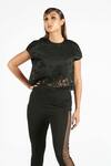 Buy_Deepika Arora_Black Sandwich Scuba Laser Cut Top_at_Aza_Fashions