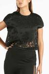 Buy_Deepika Arora_Black Sandwich Scuba Laser Cut Top_Online_at_Aza_Fashions