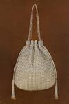 Shop Lovetobag Gold Crystals, Beads, Diamonds Zoya Embellished Potli Bag at Aza Fashions Shop_Lovetobag_Gold Crystals, Beads, Diamonds Zoya Embellished Potli Bag _at_Aza_Fashions