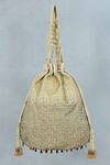 Shop_Lovetobag_Gold Crystals, Beads Opal Tassel Potli Bag _at_Aza_Fashions