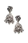 Buy_Sangeeta Boochra_Silver Plated Cut Work Handmade Floral Jhumkas _at_Aza_Fashions