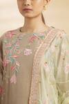 Shop Rahul Singh Brown Net, Chanderi Silk Embroidered Kurta Set Online at Aza Fashions Shop_Rahul Singh_Brown Net, Chanderi Silk Embroidered Kurta Set _Online_at_Aza_Fashions