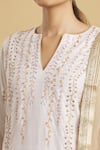 Shop_Rahul Singh_White Net, Chanderi Silk Embroidered Kurta Set_Online_at_Aza_Fashions