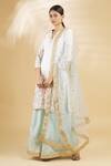 Buy_Rahul Singh_White Net, Chanderi Silk Embroidered Kurta Set_at_Aza_Fashions