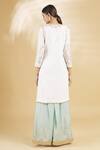 Shop_Rahul Singh_White Net, Chanderi Silk Embroidered Kurta Set_at_Aza_Fashions
