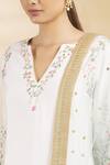 Rahul Singh_White Net, Chanderi Silk Embroidered Kurta Set_at_Aza_Fashions
