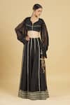 Buy_Rahul Singh_Black Organza Lehenga Set _at_Aza_Fashions