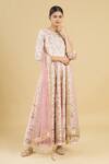 Buy Rahul Singh Pink Net, Chanderi Silk Embroidered Anarkali With Dupatta at Aza Fashions Buy_Rahul Singh_Pink Net, Chanderi Silk Embroidered Anarkali With Dupatta_at_Aza_Fashions