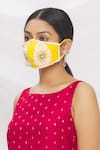 Shop_Arpan Vohra_Yellow Embroidery, Pearls Chikankari Potli Bag With Face Mask _Online_at_Aza_Fashions