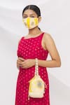 Buy_Arpan Vohra_Yellow Embroidery, Pearls Chikankari Potli Bag With Face Mask _Online_at_Aza_Fashions
