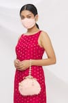 Shop_Arpan Vohra_Pink Embroidery, Beads Chikankari Potli Bag With Face Mask _Online_at_Aza_Fashions