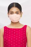 Shop_Arpan Vohra_Pink Embroidery, Beads Chikankari Potli Bag With Face Mask _at_Aza_Fashions