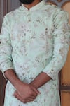 RNG Safawala_Green Silk Printed Kurta Set For Men_Online_at_Aza_Fashions