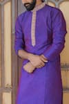 RNG Safawala_Purple Silk Kurta Set_Online_at_Aza_Fashions