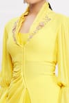 Nitika Kanodia Gupta_Yellow Asymmetric Kurta And Pant Set  _at_Aza_Fashions