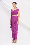 Buy_Nitika Kanodia Gupta_Pink Off Shoulder Top And Skirt Set  _Online_at_Aza_Fashions