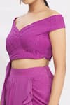 Nitika Kanodia Gupta_Pink Off Shoulder Top And Skirt Set  _at_Aza_Fashions