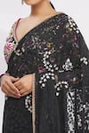 Rajat & Shraddha_Black Georgette Pre-draped Embroidered Saree  _at_Aza_Fashions