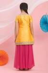 Shop_Banana Bee_Orange Silk Kurta Set For Girls_at_Aza_Fashions