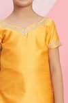 Shop_Banana Bee_Orange Silk Kurta Set For Girls_Online_at_Aza_Fashions