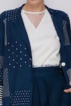 Buy_Arcvsh By Pallavi Singh_Blue Handwoven Noil Silk Printed Jacket _Online_at_Aza_Fashions