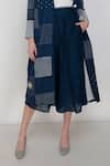 Shop_Arcvsh By Pallavi Singh_Blue Handwoven Noil Silk Printed Jacket _Online_at_Aza_Fashions