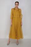 Buy_Arcvsh By Pallavi Singh_Yellow Linen, Silk Organza Jumpsuit With Dress_Online_at_Aza_Fashions