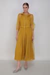 Shop_Arcvsh By Pallavi Singh_Yellow Linen, Silk Organza Jumpsuit With Dress_Online_at_Aza_Fashions