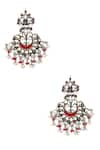 Buy_Sangeeta Boochra_Silver Plated Stones, Beads, Rhinestones Handmade Kundan Danglers _at_Aza_Fashions