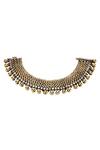 Shop_Sangeeta Boochra_Gold Plated Beads Handmade Anklet _at_Aza_Fashions