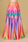 Siddhartha Bansal_Multi Color Dupion Chevron Print Lehenga _Online_at_Aza_Fashions