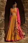 Buy_Punit Balana_Yellow Silk Chanderi Printed Lehenga Set_Online_at_Aza_Fashions