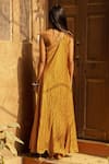 Shop_PUNIT BALANA_Yellow Satin Silk One Shoulder Gown _at_Aza_Fashions