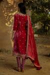 Shop_Punit Balana_Maroon Velvet Kurta Set _at_Aza_Fashions