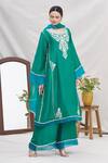 Ekta Singh_Green Silk Round Panelled Kurta Set _Online_at_Aza_Fashions