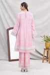 Shop_Ekta Singh_Pink Silk Round Panelled Kurta Set _at_Aza_Fashions