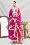 Ekta Singh_Pink Silk Round Kurta Gharara Set _Online_at_Aza_Fashions