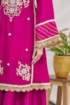 Ekta Singh_Pink Silk Round Kurta Gharara Set _at_Aza_Fashions