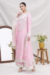 Ekta Singh_Pink Silk Round Kurta Set _Online_at_Aza_Fashions