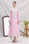 Buy_Ekta Singh_Pink Silk Round Kurta Set _Online_at_Aza_Fashions