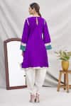 Shop_Ekta Singh_Purple Silk, Organza Round Kurta And Dhoti Pant Set _at_Aza_Fashions