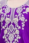 Ekta Singh_Purple Silk, Organza Round Kurta And Dhoti Pant Set _at_Aza_Fashions