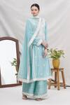 Buy_Ekta Singh_Blue Silk Round Kurta Set _at_Aza_Fashions