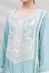 Ekta Singh_Blue Silk Round Kurta Set _at_Aza_Fashions