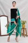 Ekta Singh_Black Silk Velvet Kurta And Dhoti Pant Set _Online_at_Aza_Fashions