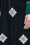 Ekta Singh_Black Velvet Round Panelled Kurta Set _at_Aza_Fashions