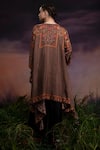 Shop_Rajdeep Ranawat_Brown Silk Draped Tunic  _at_Aza_Fashions