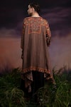 Shop_Rajdeep Ranawat_Brown Silk Draped Kurta And Palazzo Set  _at_Aza_Fashions