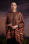 Buy_Rajdeep Ranawat_Brown Silk Draped Tunic  _at_Aza_Fashions